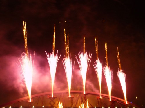 fireworks from the goodwill bridge